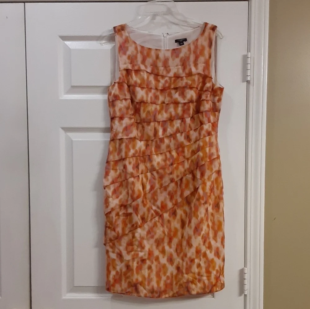 Ann Taylor Orange Multicolored Dress Size 6